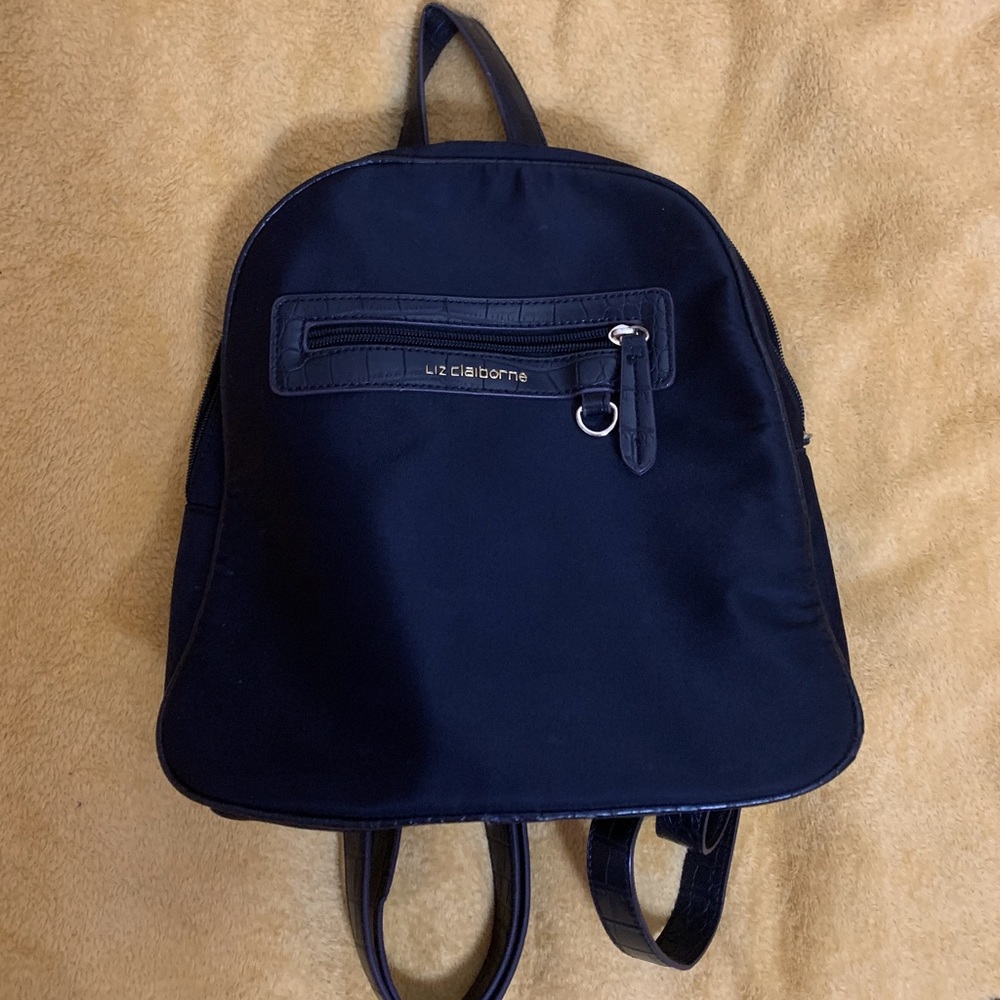 mini medium black and gold backpack